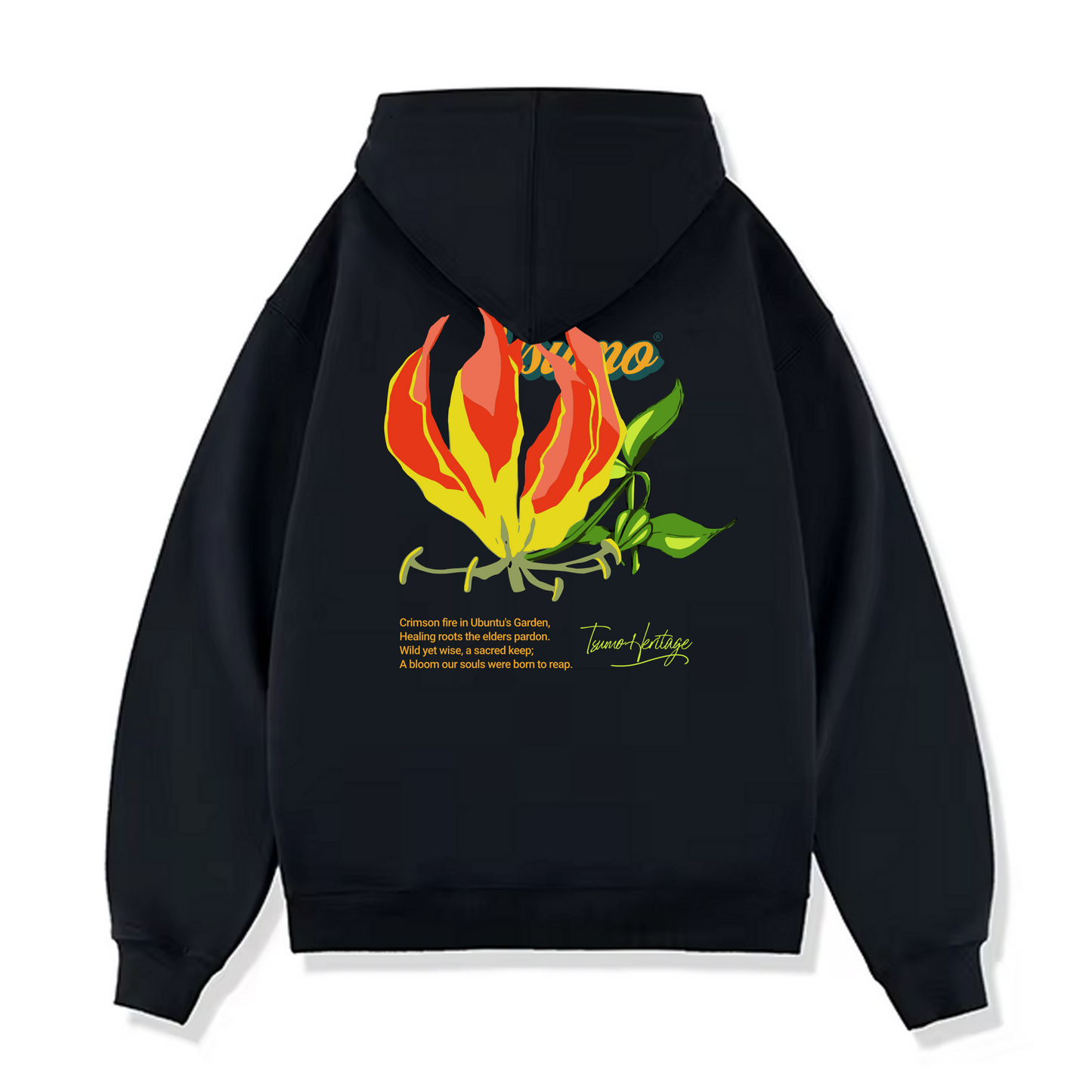 Flame Lily Oversized Pullover Hoodie