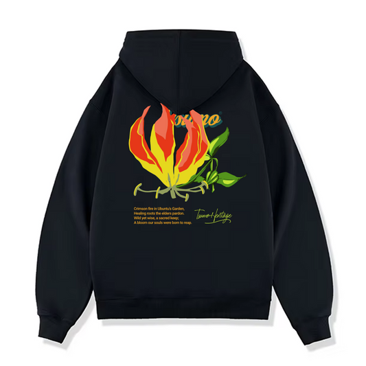 Flame Lily Oversized Pullover Hoodie