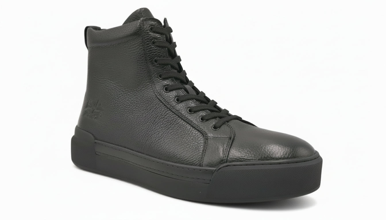 JOMBOE - Leather sneaker boot
