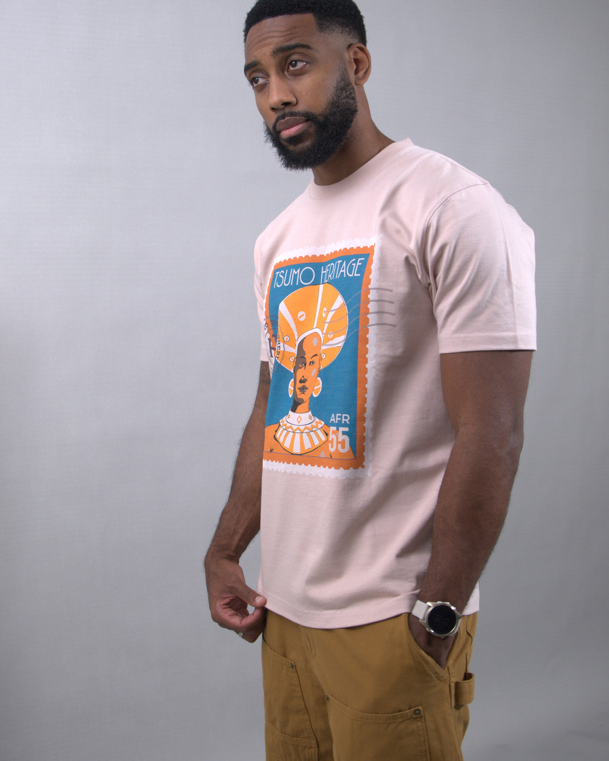 Tsumo Heritage - Dark Pink Stamp Logo Regular fit T-Shirt