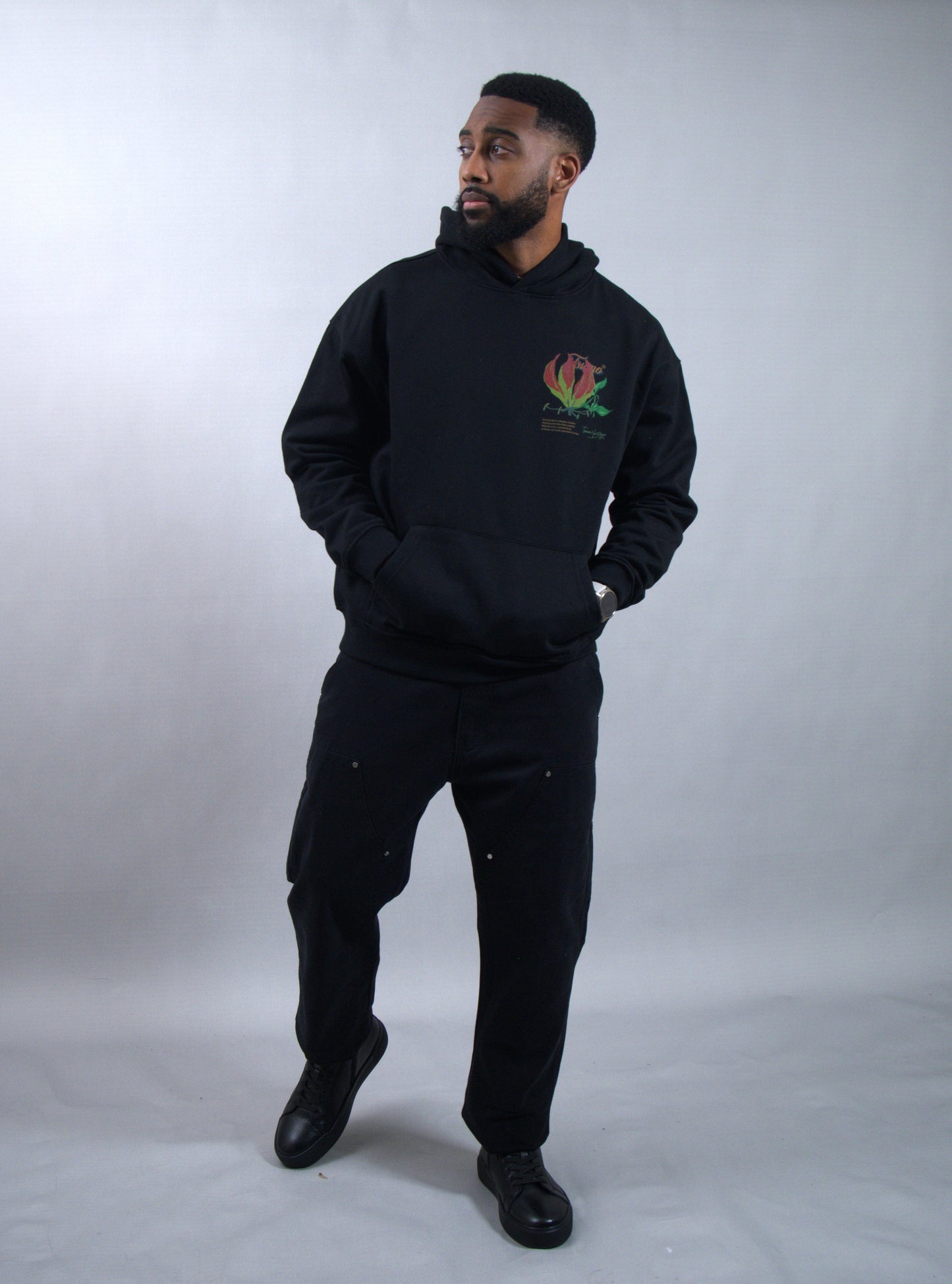 Flame Lily Oversized Pullover Hoodie